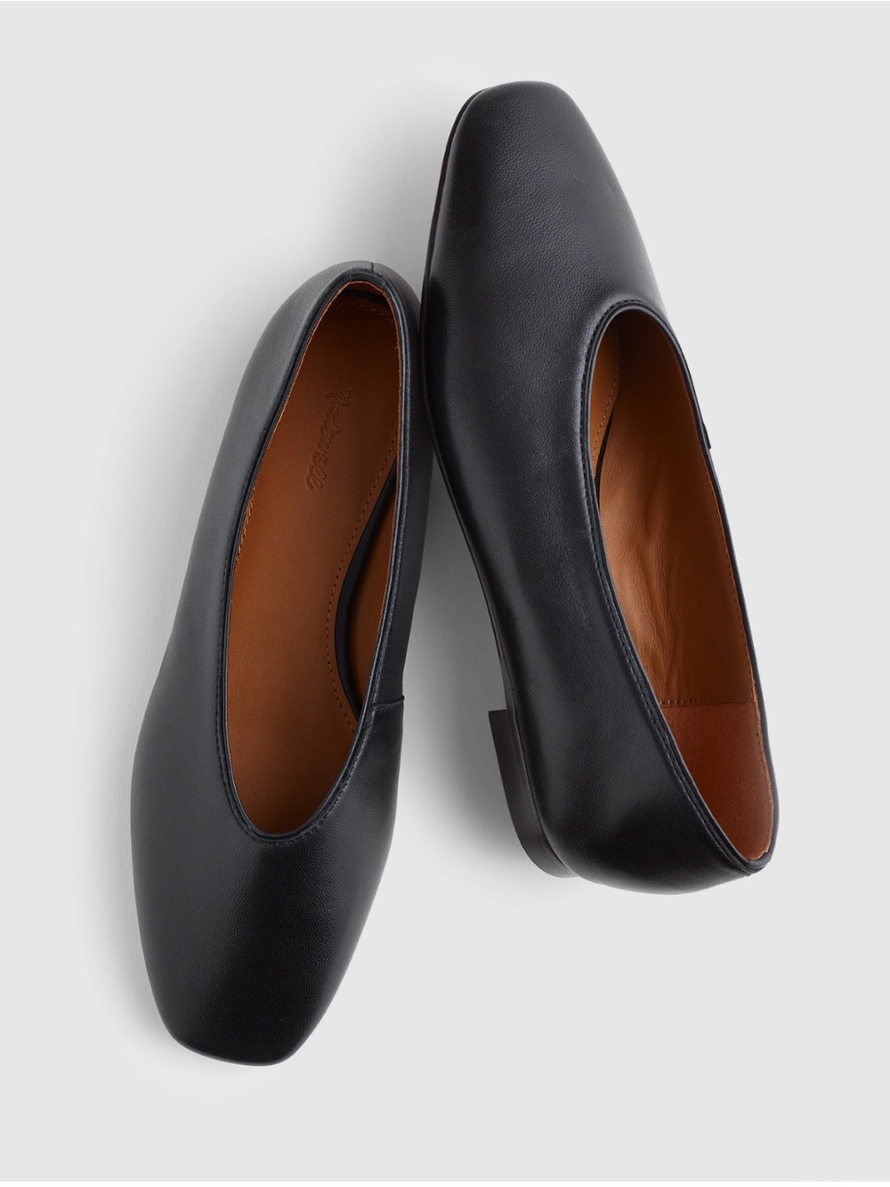 NEW Madewell The Mylie Leather Ballet Flat in True Black NX050 $128 size 7